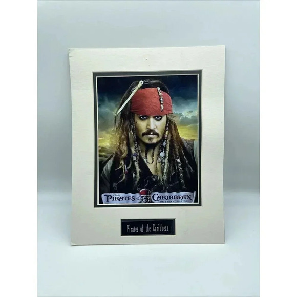 Portrait of Johnny Depp Pirates of The Caribbean 8”x10” Matted In 12”x15” Border - Picture 2 of 2